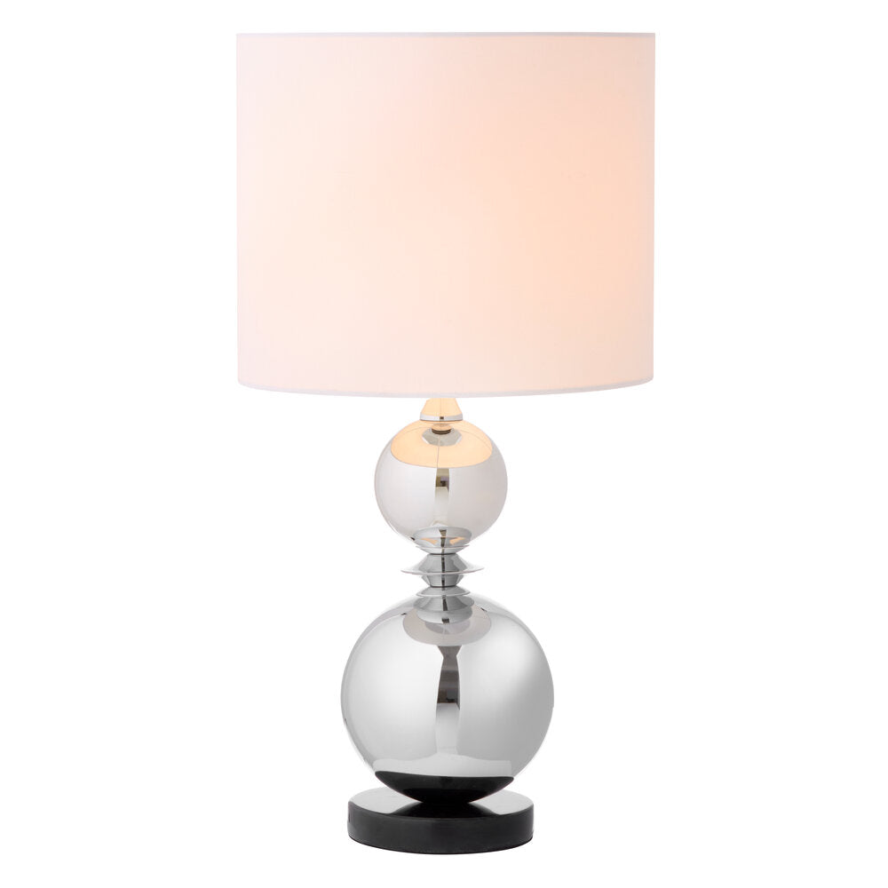 Bordlampe m. hvid tekstil skærm - H56cm